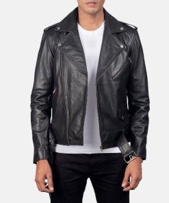 Men's Allaric Alley Black Leather Biker Jacket