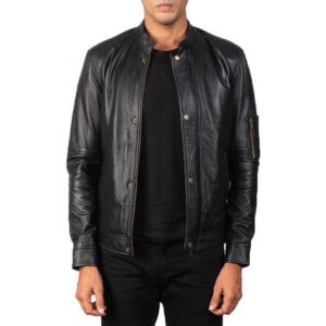 Men's Tea House Black Leather Jacket